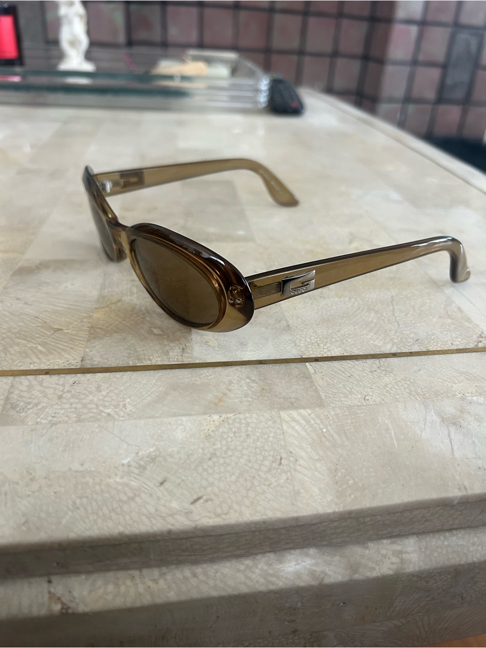 Vintage 90’s Gucci Brown Oval Women’s Sunglasses - Picture 5 of 6